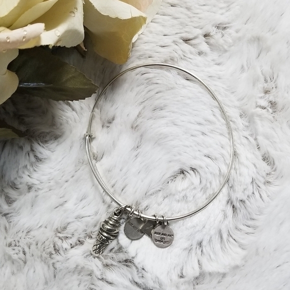 Alex and Ani Jewelry - Alex And Ani Ice Crem Cone Silver Color Bangle Bracelet